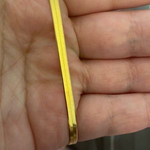 18k gold plated sterling silver herringbone chain